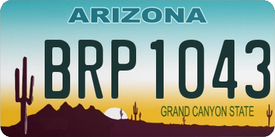 AZ license plate BRP1043