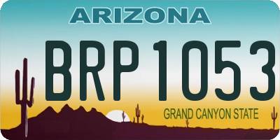 AZ license plate BRP1053