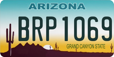 AZ license plate BRP1069