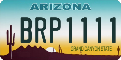 AZ license plate BRP1111