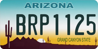 AZ license plate BRP1125