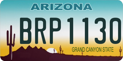 AZ license plate BRP1130