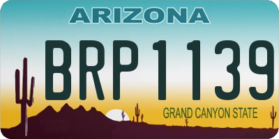 AZ license plate BRP1139