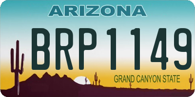AZ license plate BRP1149