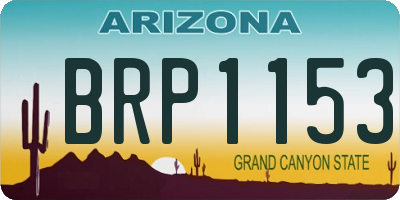 AZ license plate BRP1153