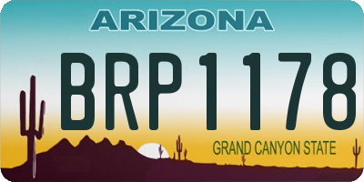 AZ license plate BRP1178