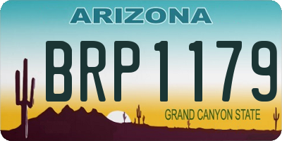 AZ license plate BRP1179