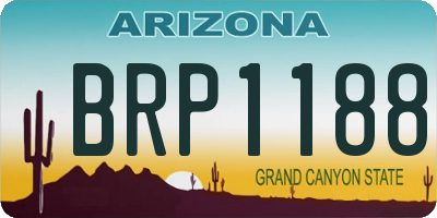 AZ license plate BRP1188