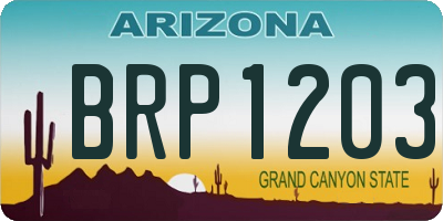 AZ license plate BRP1203