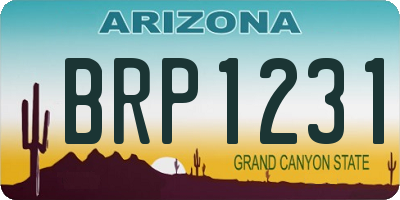 AZ license plate BRP1231