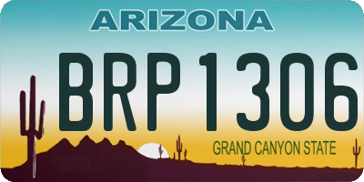 AZ license plate BRP1306