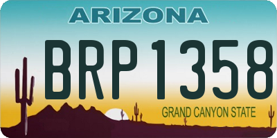 AZ license plate BRP1358