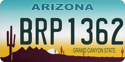 AZ license plate BRP1362
