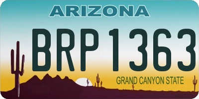 AZ license plate BRP1363