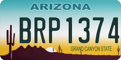 AZ license plate BRP1374