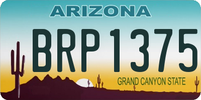 AZ license plate BRP1375