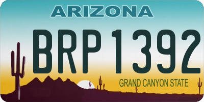 AZ license plate BRP1392