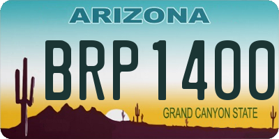 AZ license plate BRP1400