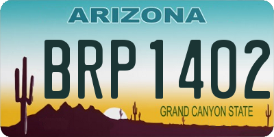 AZ license plate BRP1402