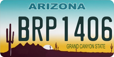 AZ license plate BRP1406