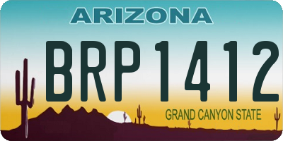 AZ license plate BRP1412