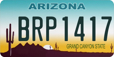 AZ license plate BRP1417