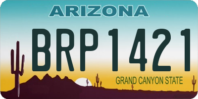 AZ license plate BRP1421