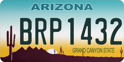 AZ license plate BRP1432