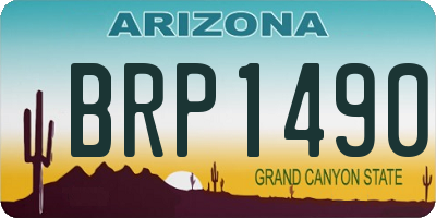 AZ license plate BRP1490
