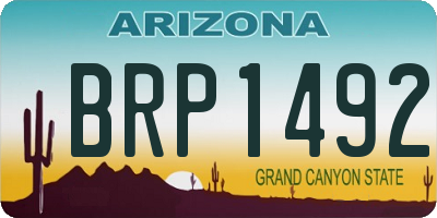 AZ license plate BRP1492