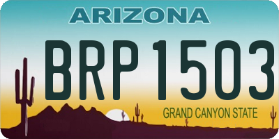 AZ license plate BRP1503