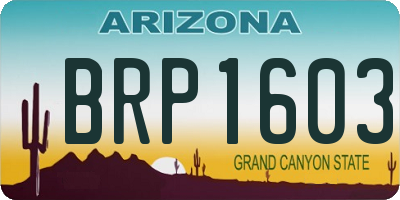 AZ license plate BRP1603