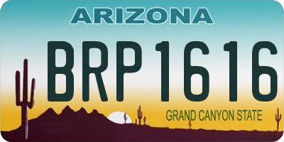 AZ license plate BRP1616