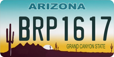 AZ license plate BRP1617