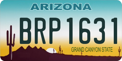 AZ license plate BRP1631