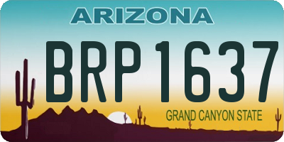 AZ license plate BRP1637