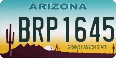 AZ license plate BRP1645