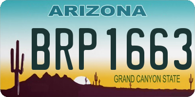 AZ license plate BRP1663
