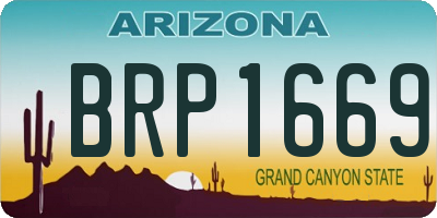 AZ license plate BRP1669