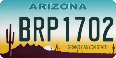 AZ license plate BRP1702