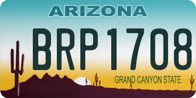 AZ license plate BRP1708