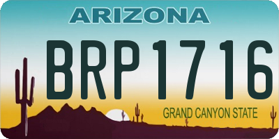 AZ license plate BRP1716