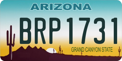 AZ license plate BRP1731