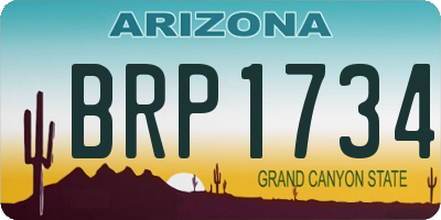 AZ license plate BRP1734