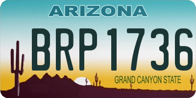 AZ license plate BRP1736