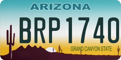 AZ license plate BRP1740