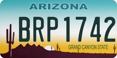 AZ license plate BRP1742