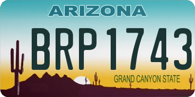 AZ license plate BRP1743