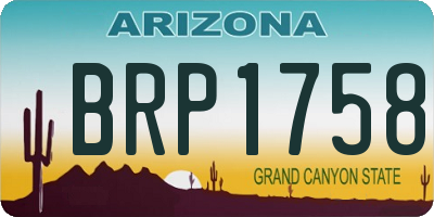 AZ license plate BRP1758