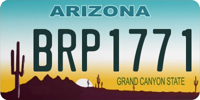 AZ license plate BRP1771